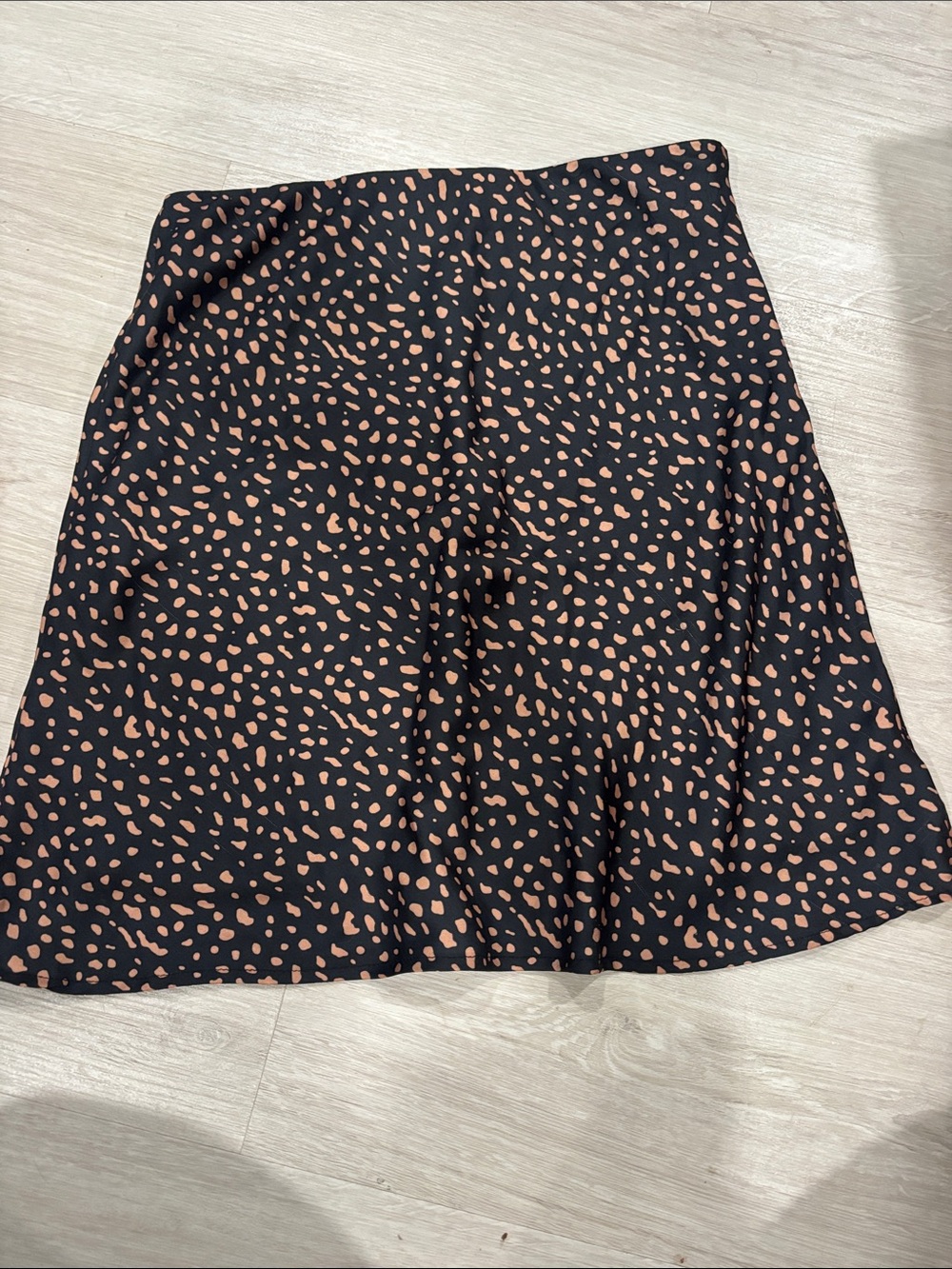 Urban Outfitters Black A-Line Skirt with Tan Dot Print